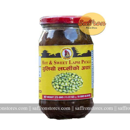 RATO BHALE Hot & Sweet Lapsi Pickle (Glass Jar)